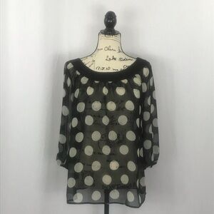 {Forever 21} Polka dot loose sheer top